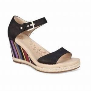 Ugg Black Wedge Sandals with Rainbow Heels
